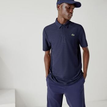 Lacoste SPORT Textured Breathable Golf Polo Shirt - Polo Pánské Tmavě Blankyt Blankyt | CZ-yYzIYN